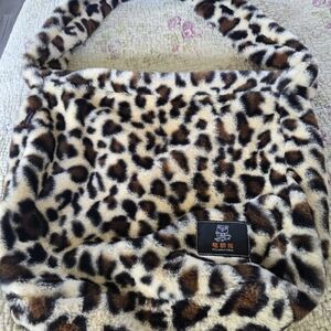 Leopard Print Faux Fur Shoulder Bag